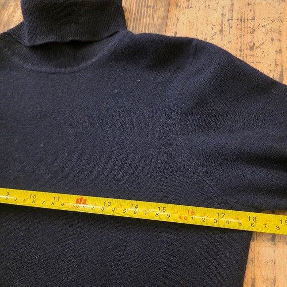 LAUREN RALPH LAUREN Sz S Navy Cashmere Turtleneck Sweater Preppy Luxe VTG - Picture 4 of 6